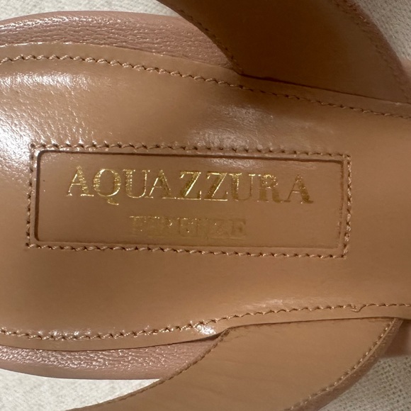 NEW Aquazzura So Nude High Heel Sandal Beige Leather 39 (US 8.5-9) $790 Retail - Picture 13 of 15